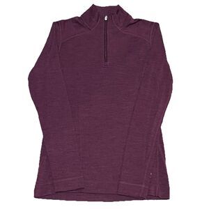 Smartwool Merino 250 Wool Base Layer Pullover 1/4 Zip Top Purple Women’s Small